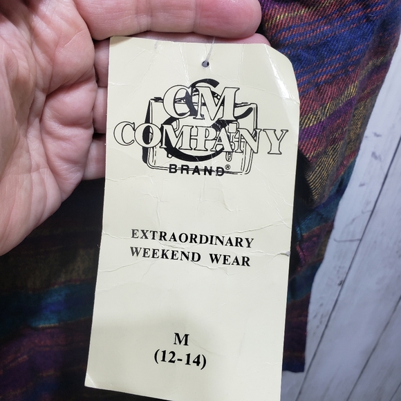 Vintage Deadstock NWT CM Company Flannel Button Up Shirt Size Medium Western. - Picture 4 of 8